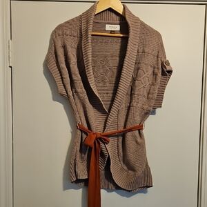 Sonoma Taupe Cardigan with Belt